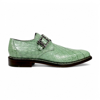 Mauri 3281/2 Shadow Men's Shoes Exotic Alligator Skin Single Monk-Strap (MA5661)-AmbrogioShoes