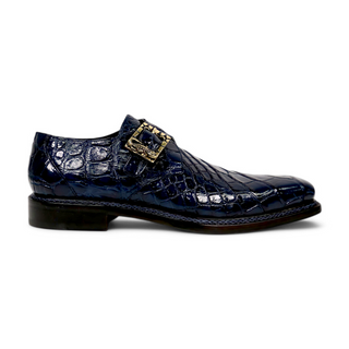 Mauri 3281/2 Shadow Men's Shoes Exotic Alligator Skin Single Monk-Strap (MA5661)(Special Order)-AmbrogioShoes