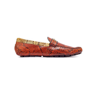 Mauri 3448 Mamba Men's Shoes Gold & Dune Exotic Snake-Skin Driver Loafers (MA5329)-AmbrogioShoes