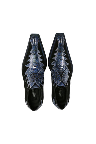 Mauri 42810/1 Saloon Exotic Special Dye Ostrich Skin & Suede Derby (MA5690)