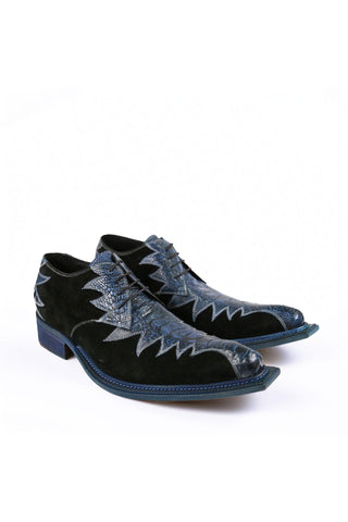 Mauri 42810/1 Saloon Special Dye Ostrich Skin & Suede Derby (MA5690)