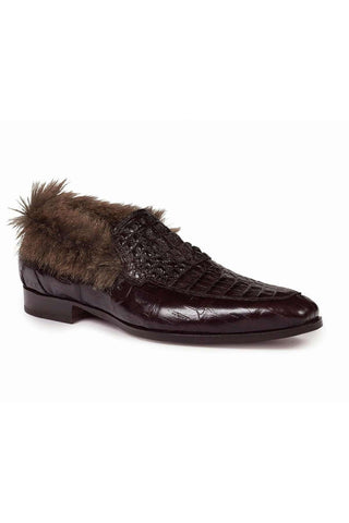 Mauri 4615-4 Romeo Crocodile Skin & Kangaroo Fur Loafers (MA4638)