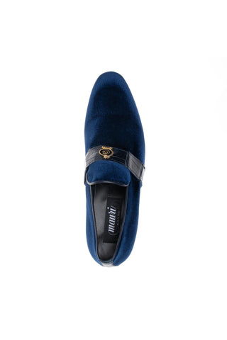 Mauri 4709/11 Elegante Crocodile Skin & Velvet Slip-On Loafer (MA5698)