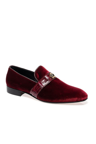 Mauri 4709/11 Elegante Crocodile Skin & Velvet Slip-On Loafer (MA5698)