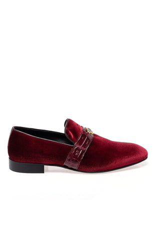 Mauri 4709/11 Elegante Crocodile Skin & Velvet Slip-On Loafer (MA5698)