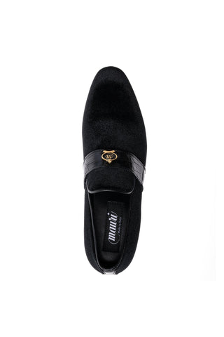 Mauri 4709/11 Elegante Exotic Crocodile Skin & Velvet Slip-On Loafer (MA5698)(Made to Order)-AmbrogioShoes