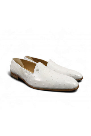 Mauri 4732 Ostrich White Slip-On Loafers (MA3018)