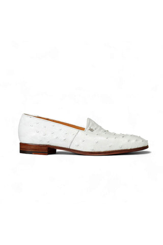 Mauri 4732 Ostrich White Slip-On Loafers (MA3018)