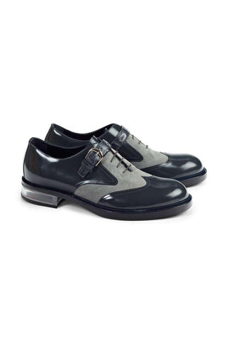 Mauri 4781 Calf-skin Leather & Suede Grey Oxfords (MA4509)