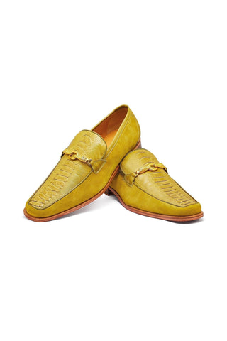 Mauri 4800 Priest Ostrich Leg / Suede / Calf-Skin Leather Horse-Bit Loafers (MA5259)(Made to Order)-AmbrogioShoes