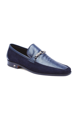 Mauri 4800 Priest Ostrich Leg / Suede / Leather Horse-Bit Loafers (MA5259)