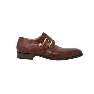 Mauri Cardinal Men's Shoes Gold Exotic Ostrich Dress Monk-Straps Loafers 4853-3 (MA5112)-AmbrogioShoes