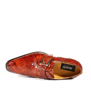 Mauri 4853 Designer Shoes Exotic Skin Men's Acacia Gold Burnished Alligator Body Loafers (MAS4804)-AmbrogioShoes