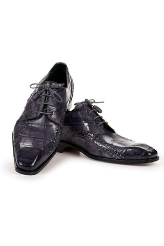 Mauri 4858 Designer Skin Cedro Medium Grey Burnished Body Alligator Oxfords (MA4805)