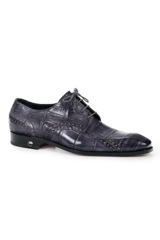 Mauri 4858 Designer Skin Cedro Medium Grey Burnished Body Alligator Oxfords (MA4805)