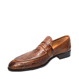 Mauri 4862 Exotic Skin Brown Crocodile Flanks & Calfskin Leather Loafers (MA4911)(Made to Order)-AmbrogioShoes