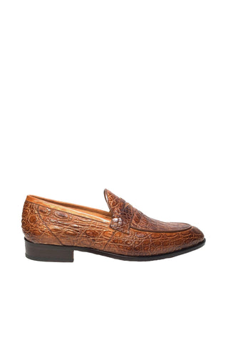 Mauri 4862 Skin Brown Crocodile Flanks & Calfskin Leather Loafers (MA4911)