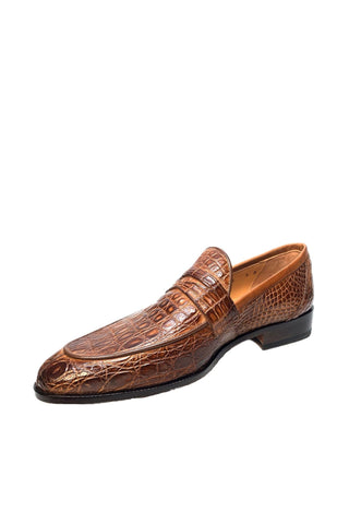 Mauri 4862 Skin Brown Crocodile Flanks & Calfskin Leather Loafers (MA4911)