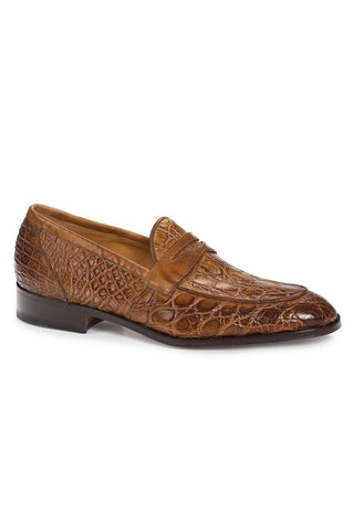 Mauri 4862 Skin Brown Crocodile Flanks & Calfskin Leather Loafers (MA4911)