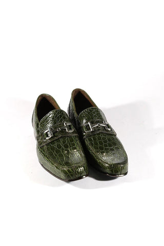 Mauri 4885 Flanks Crocodile Skin Horse-Bit Loafers (MAO1028)