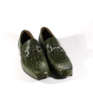 Mauri 4885 Flanks Men's Shoes Exotic Crocodile Skin Horse-Bit Loafers (MAO1028)(Special Order)-AmbrogioShoes