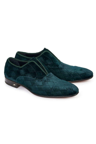 Mauri 4886 Designer Eucalipto Green Fabric Grazia Loafers (MA4813)
