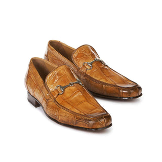 Mauri 4894 Matrix Men's Shoes Burnished Brown Body Alligator Loafers (MA5004)-AmbrogioShoes