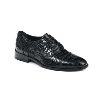 Mauri 4896 Cathedral Men's Shoes Black Body Alligator Oxfords (MA5007)-AmbrogioShoes