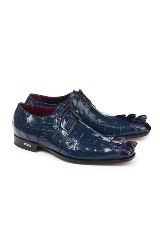 Mauri 4910 Predator Wonder Blue Hornback Baby Crocodile Oxfords (MA5005)