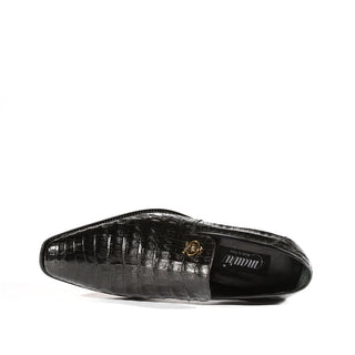 Mauri 4912 Monarch Men's Shoes Black Exotic Alligator Slip-On Loafers (MA5319) (Special Order)-AmbrogioShoes