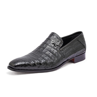 Mauri 4912 Monarch Men's Shoes Exotic Crocodile Slip-On Loafers (MA5319)(Special Order)-AmbrogioShoes