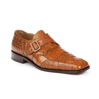 Mauri 4913 Preacher Men's Shoes Cognac Body Alligator and Baby Crocodile Loafers (MA5006)-AmbrogioShoes