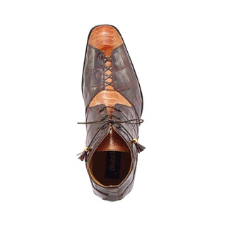 Mauri 4926 Harlem Men's Shoes Corn & Sport Rust Exotic Ostrich Leg / Crocodile Chukka Boots (MA5377)-AmbrogioShoes