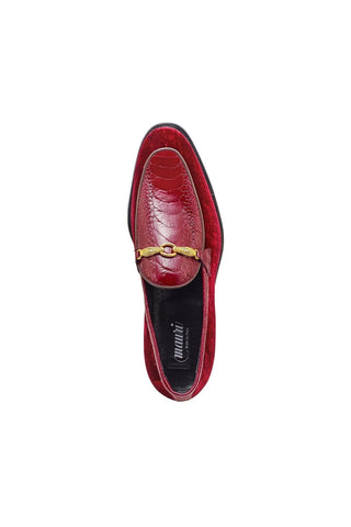 Mauri 4932 Baron Velvet Embossed & Ostrich Leg Horsebit Loafers (MA5300)