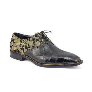 Mauri 4936 Smooth Men's Shoes Exotic Alligator & Didier Fabric Oxfords (MA5361)-AmbrogioShoes