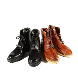 Mauri 4949 Hawk Men's Shoes Exotic Ostrich Skin Boots (MA5273)(Special Order)-AmbrogioShoes