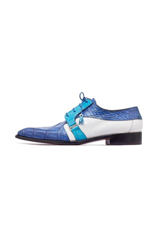 Mauri 4971 Capone Caribbean Blue, Azure & White Alligator Derby (MA5315)