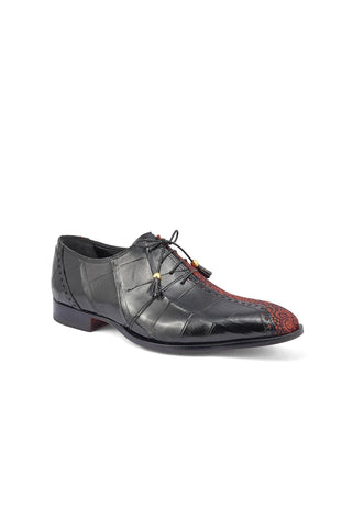 Mauri 4975/2 Two Face Alligator Skin & Matahari Fabric Oxfords (MA5400)