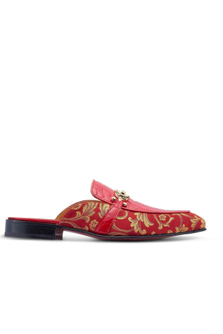 Mauri 4976 Bermuda Alligator Skin & Gobelins Fabric Horsebit Mules (MA5442)