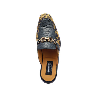 Mauri 4976 Bermuda Exotic Alligator Skin & Gobelins Fabric Horsebit Mules (MA5442)-AmbrogioShoes