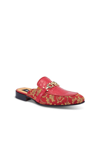 Mauri 4976 Bermuda Exotic Alligator Skin & Gobelins Fabric Horsebit Mules (MA5442)(Made to Order)-AmbrogioShoes