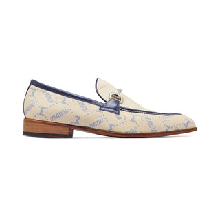 Mauri 4983 Bahamas Men's Shoes Cream, Sky Lark & Indigo Blue Exotic Alligator/ Fabric / Calf-Skin Leather Horsebit Loafers (MA5301)-AmbrogioShoes