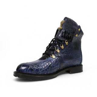 Mauri 4986 Tracker Men's Shoes Exotic Alligator / Ostrich Leg Boots (MA5380)(Special Order)-AmbrogioShoes