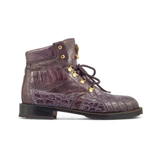 Mauri 4986 Tracker Men's Shoes Medium Gray Exotic Alligator / Ostrich Leg Boots (MA5381)-AmbrogioShoes