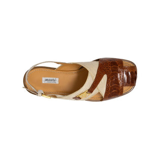 Mauri 5076 Romano Sandals Men's Designer Shoes Gold Exotic Teju Lizard / Ostrich Leg (MA5115)-AmbrogioShoes