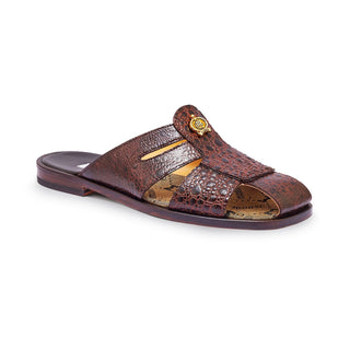 Mauri 5105 Men's Shoes Dark Brown Frog-Skin Sandals (MA5324)-AmbrogioShoes