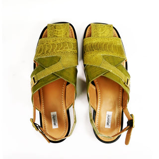 Mauri 5113 Thor Men's Shoes Exotic Crocodile Skin & Ostrich Skin Sandals (MA5307)-AmbrogioShoes