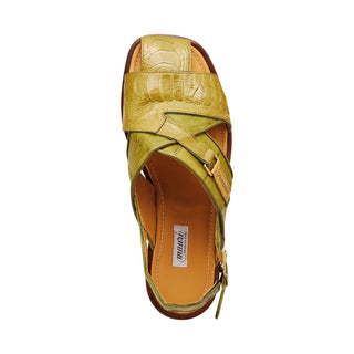 Mauri 5113 Thor Men's Shoes Khaki Green Exotic Caiman Crocodile / Ostrich Leg Sandals (MA5307)-AmbrogioShoes