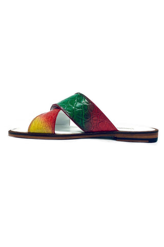 Mauri 5134 Carnival Alligator Skin Slip-On Sandals (MA5676)