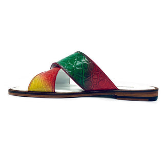 Mauri 5134 Carnival Exotic Alligator Skin Slip-On Sandals (MA5676)-AmbrogioShoes